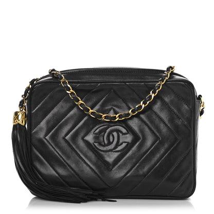 Chanel Lambskin Chevron Quilted Tassel Camera Case 1 of 9