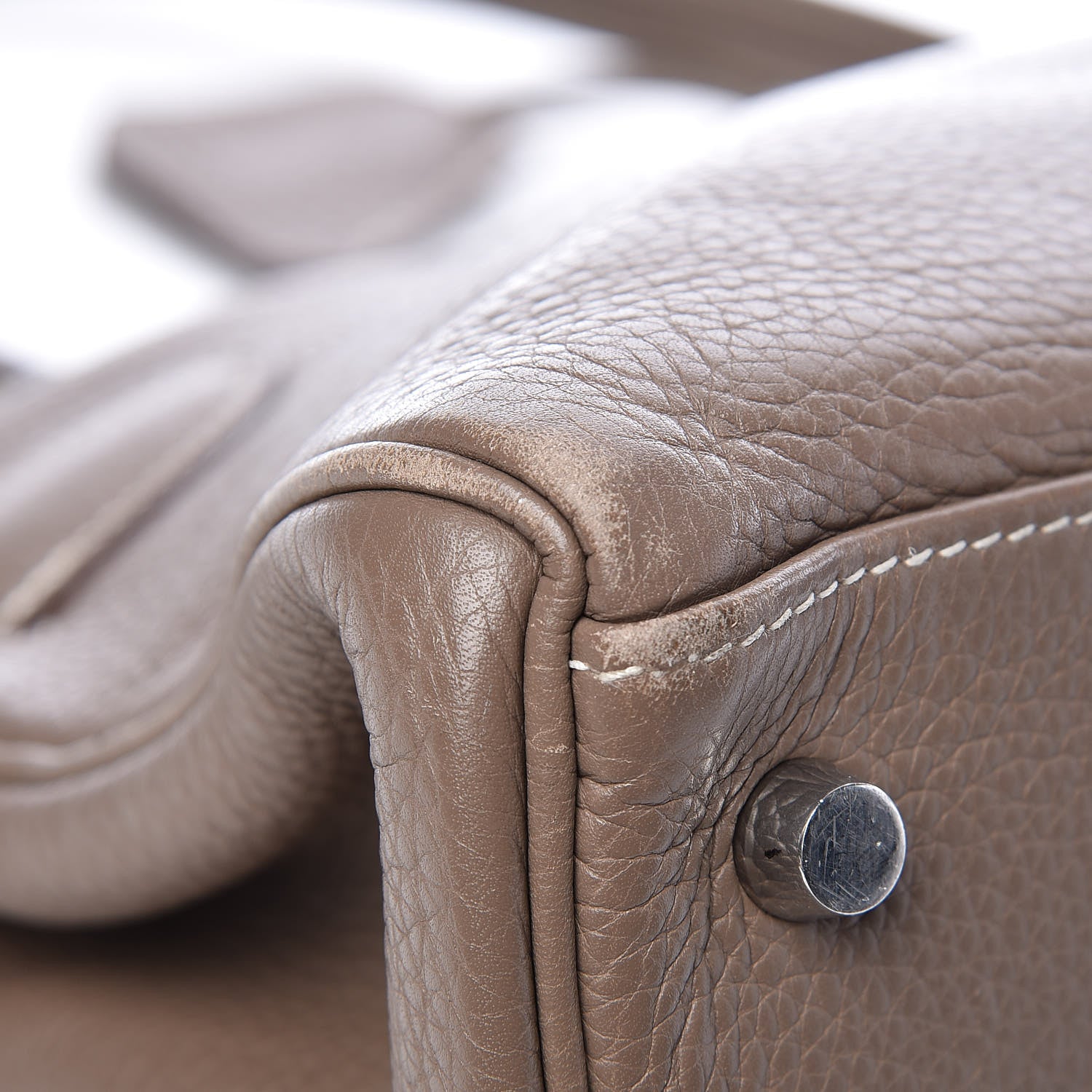 Hermes Taurillon Clemence Shoulder Kelly 40 Etoupe 13 of 14