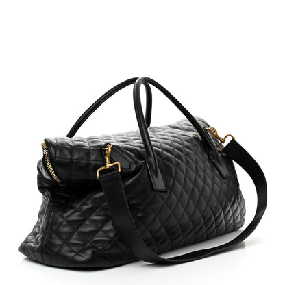 Saint Laurent Calfskin Quilted ES Giant Travel Bag Black 3 of 15