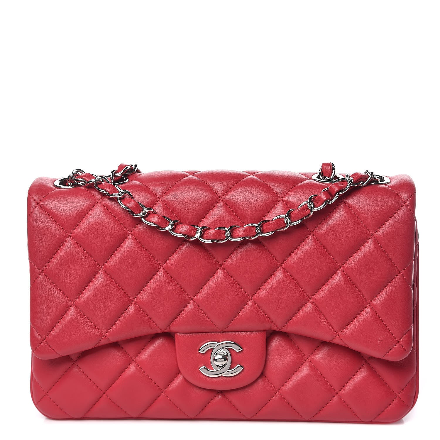 Chanel Lambskin Quilted Medium 3 Flap Dark Pink 1 of 10