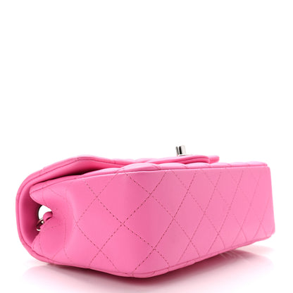 Chanel Lambskin Quilted Mini Rectangular Flap Neon Pink 4 of 11