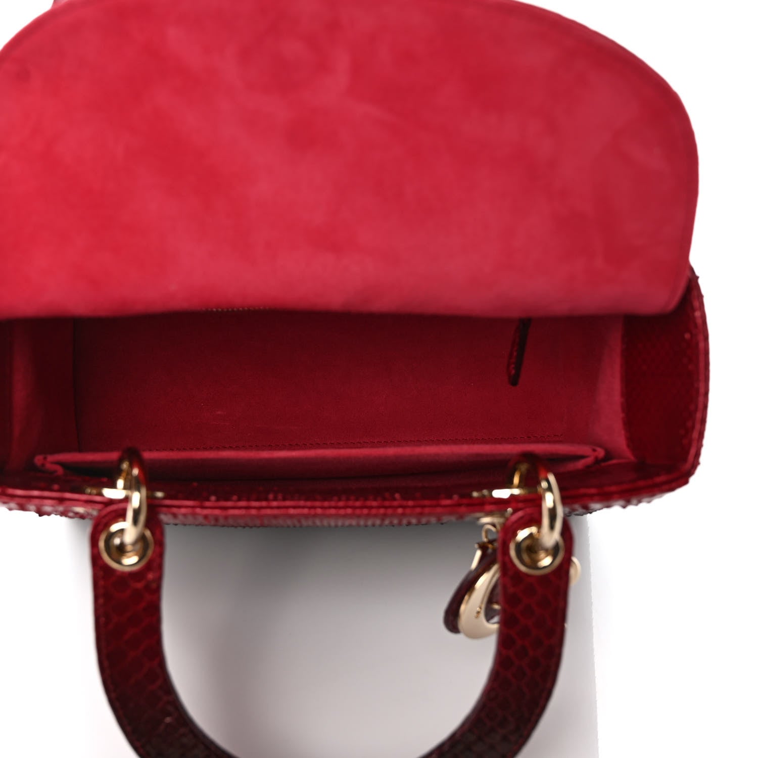 Christian Dior Snakeskin Medium Lady Dior Red 5 of 8