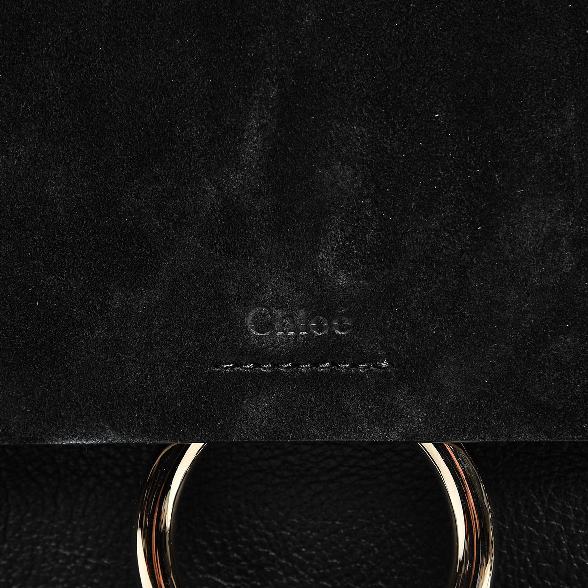 Chloe Suede Calfskin Small Faye Backpack Black 15 of 15