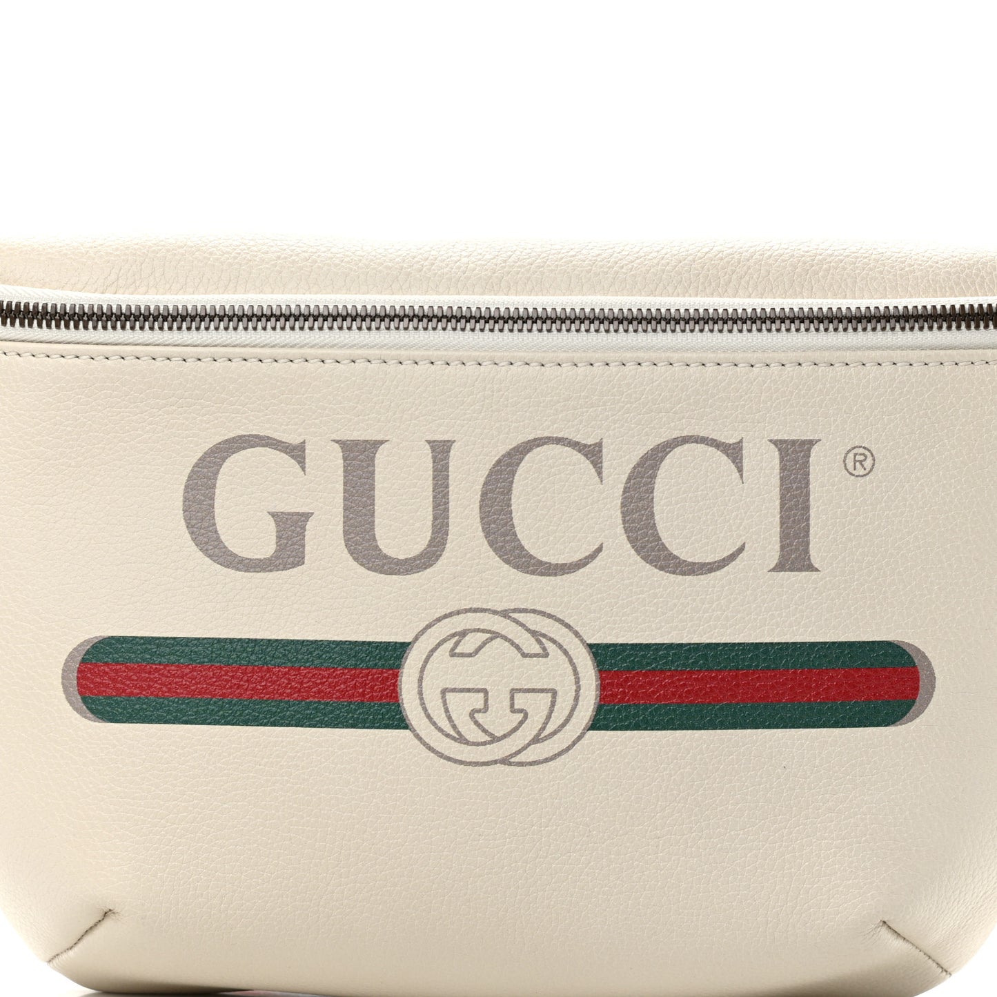 Grained Calfskin Logo Belt Bag White