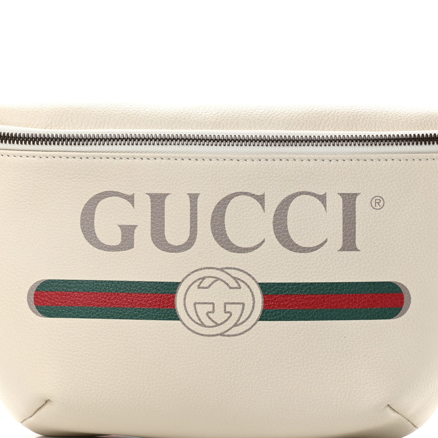 Gucci Grained Calfskin Logo Belt Bag White 8 of 10