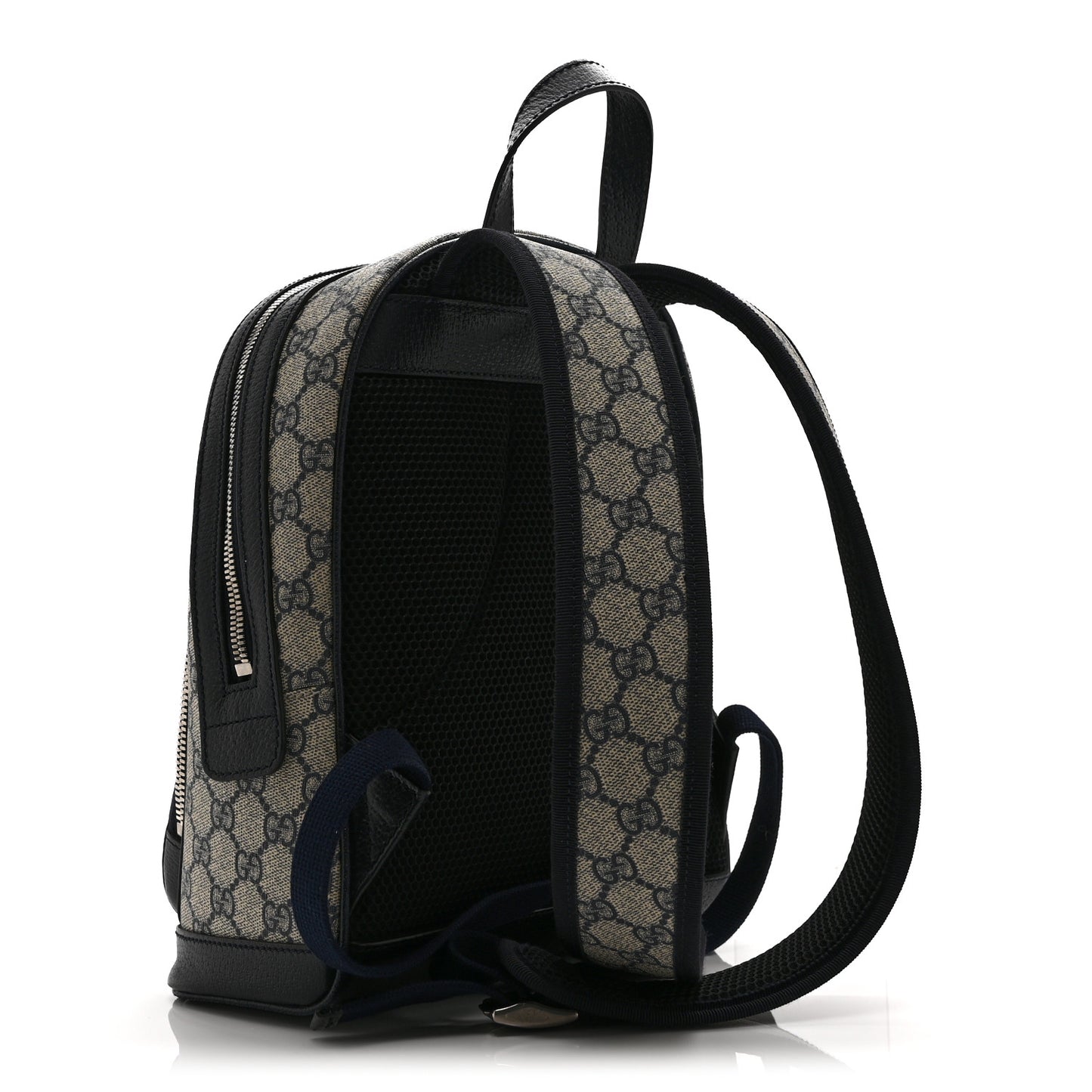 GG Supreme Monogram Textured Dollar Calfskin Web Small Ophidia Day Backpack Beige Blue Black