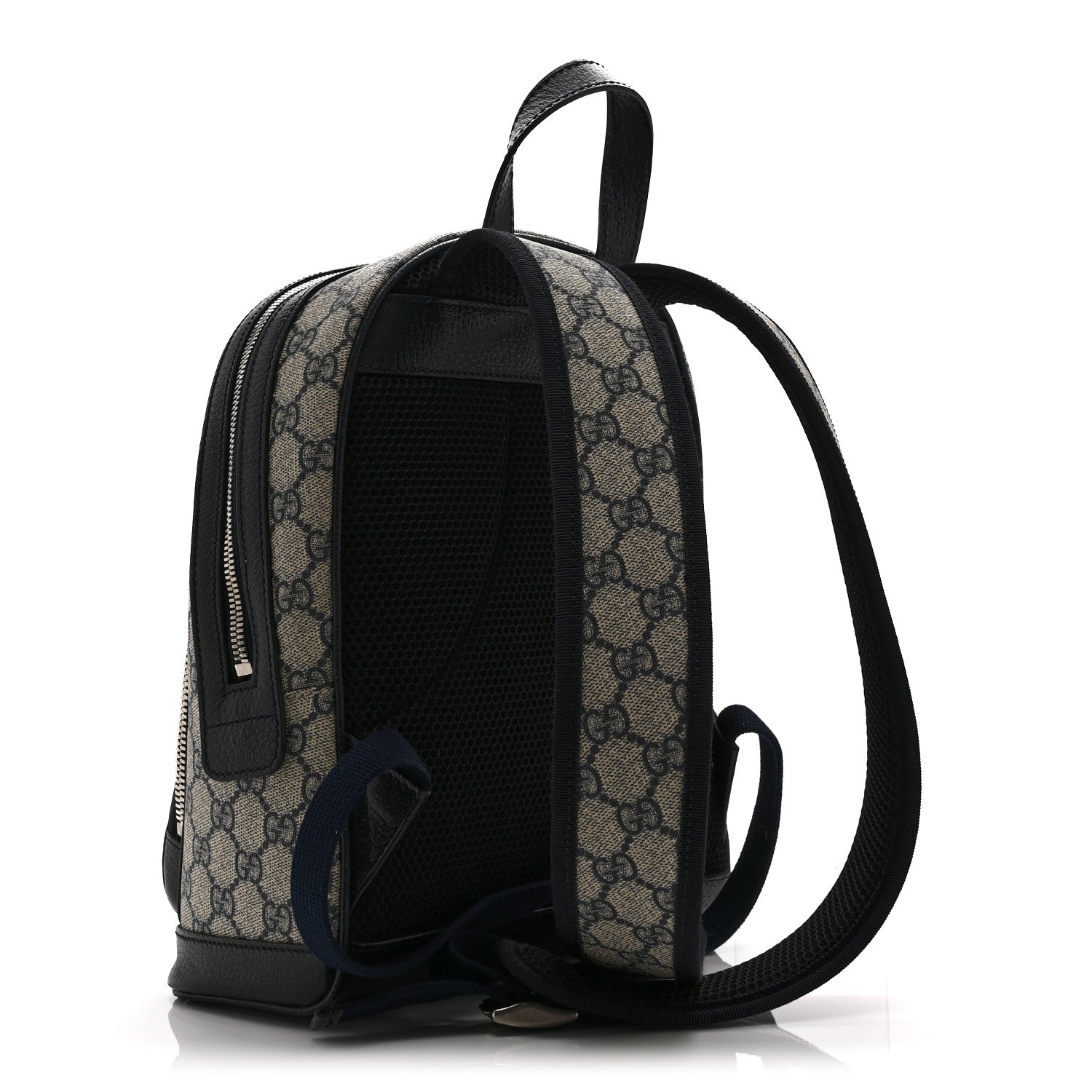 Gucci GG Supreme Monogram Textured Dollar Calfskin Web Small Ophidia Day Backpack Beige Blue Black 3 of 11