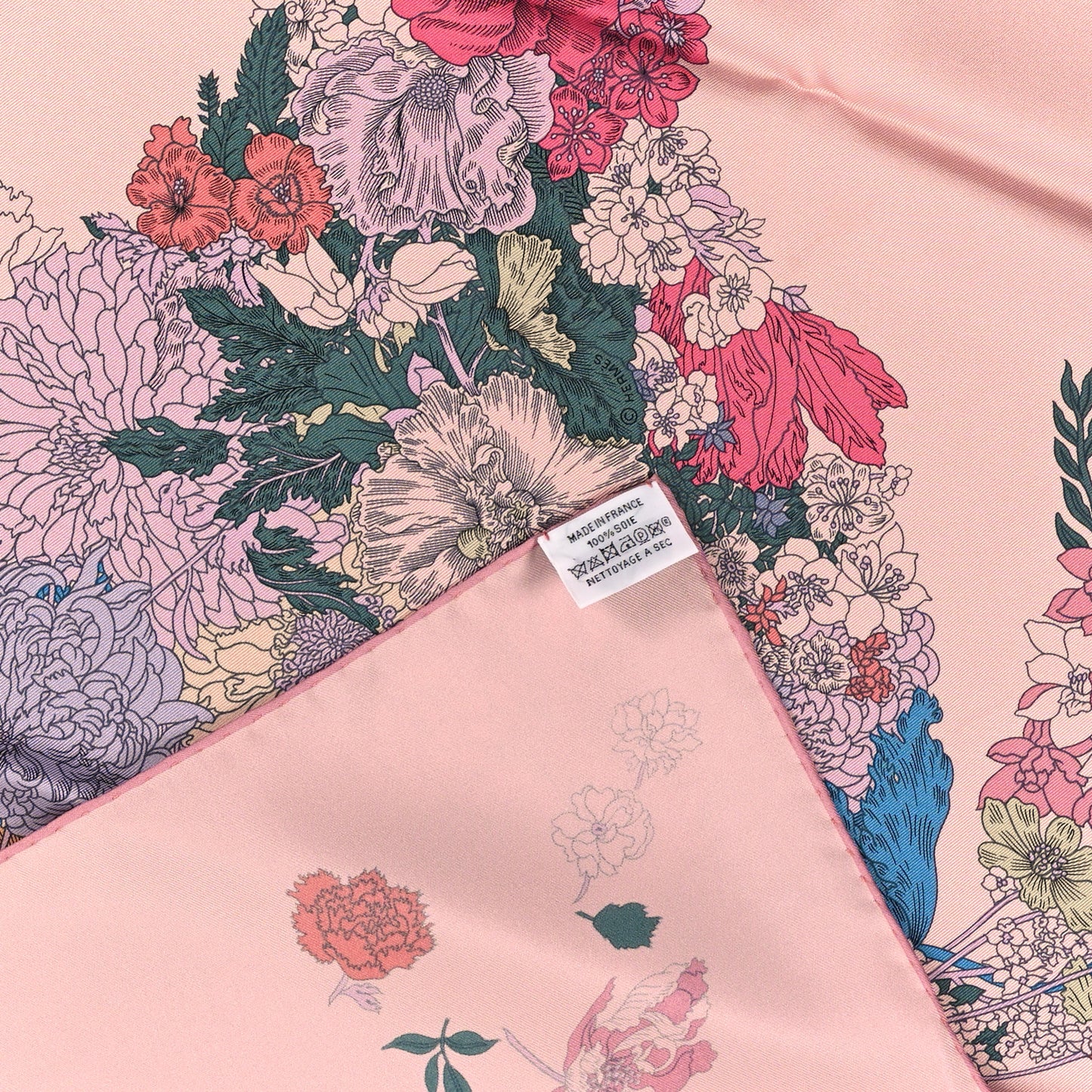 Silk Robe Legere Scarf 90 Rose Hortensia Bleu