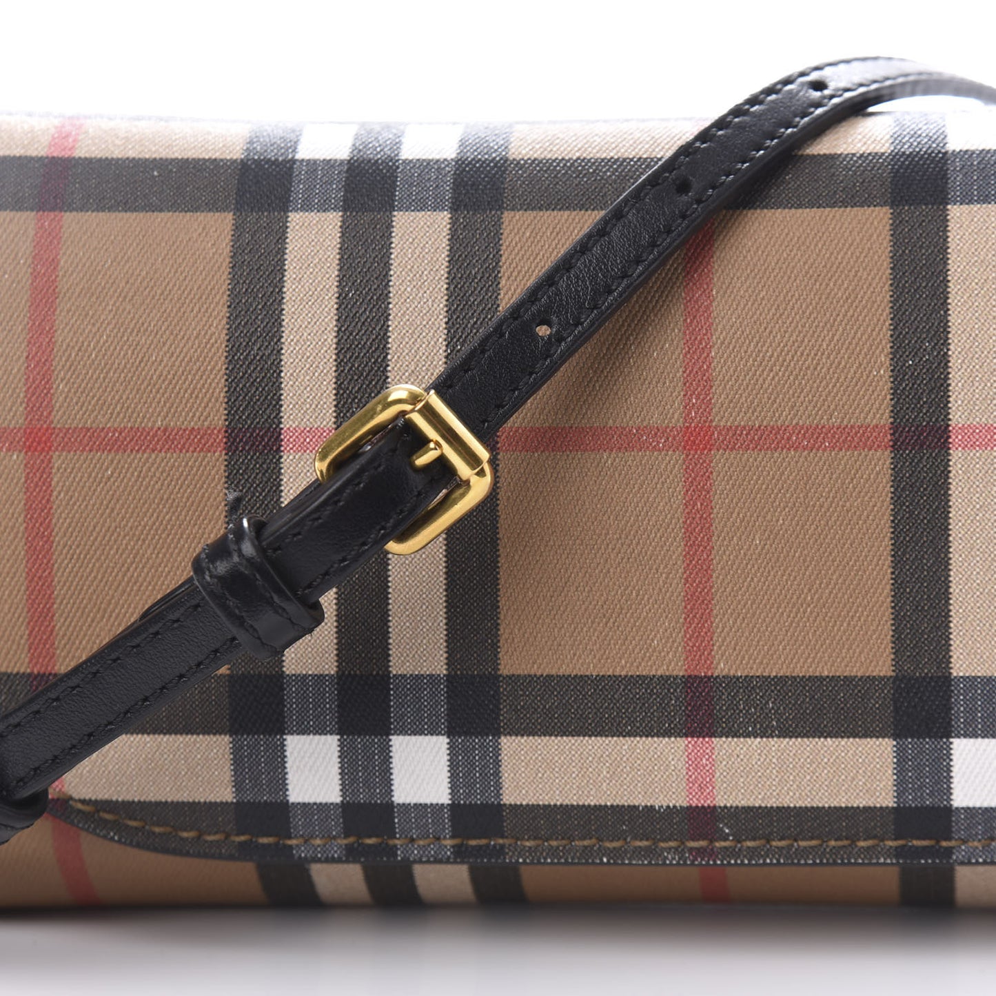 Vintage Check Henley Wallet On Chain Black