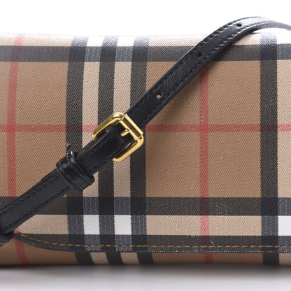 Burberry Vintage Check Henley Wallet On Chain Black 9 of 10