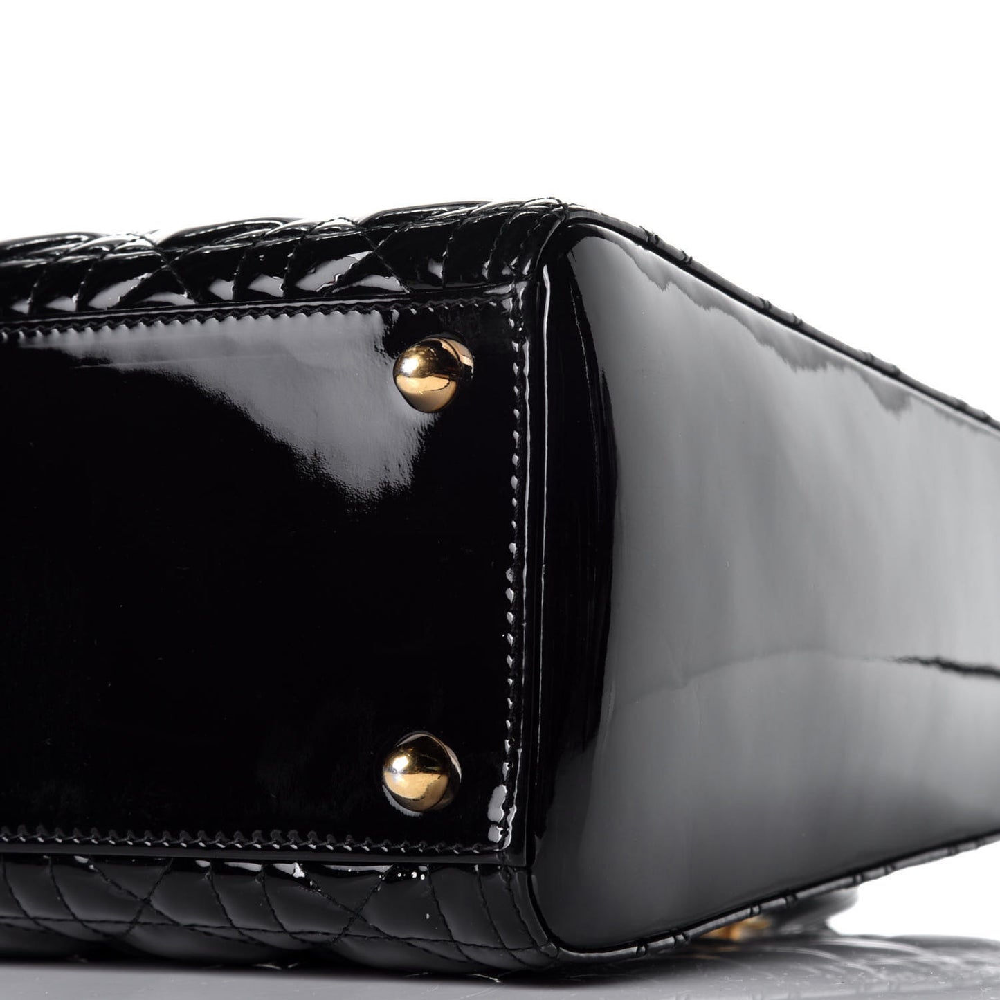 Patent Cannage Large Lady Dior Black