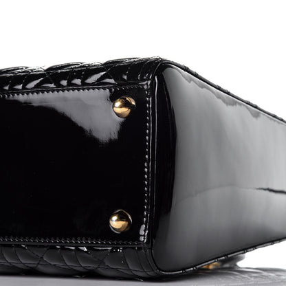 Christian Dior Patent Cannage Large Lady Dior Black 9 of 12