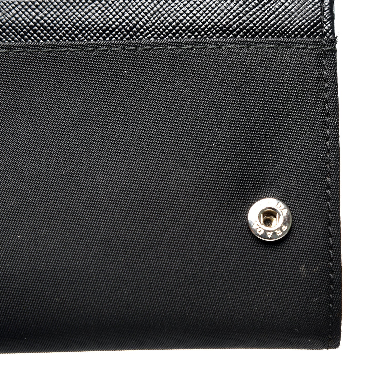 Tessuto Nylon Continental Flap Wallet Black