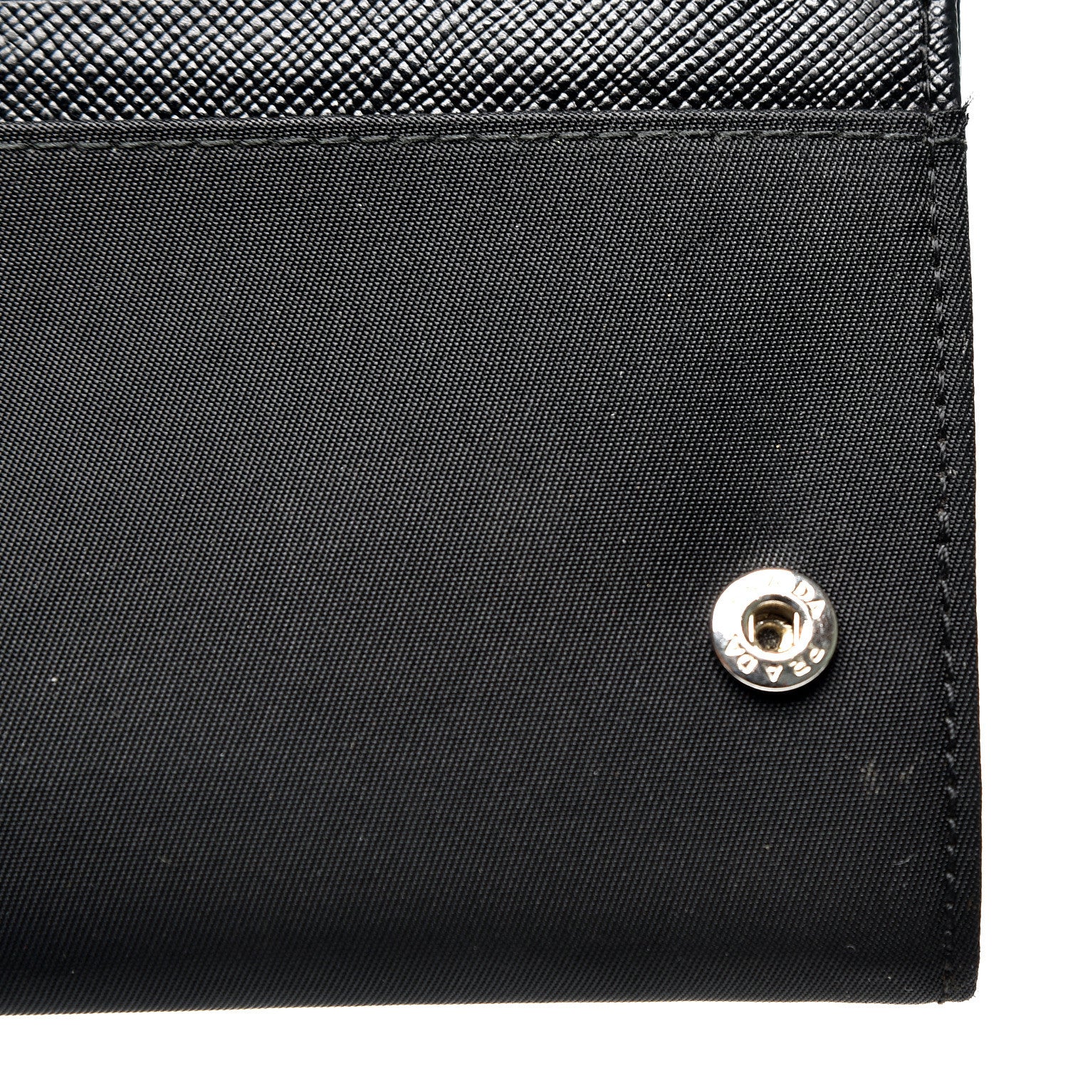 Prada Tessuto Nylon Continental Flap Wallet Black 10 of 12