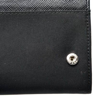 Prada Tessuto Nylon Continental Flap Wallet Black 10 of 12