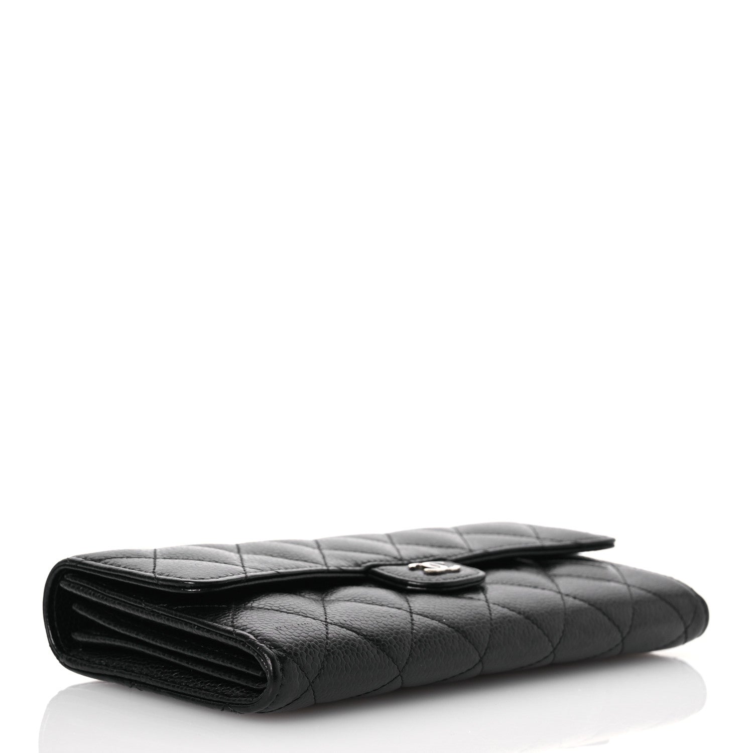 Chanel Caviar Quilted Large Gusset Flap Wallet Black 4 of 13