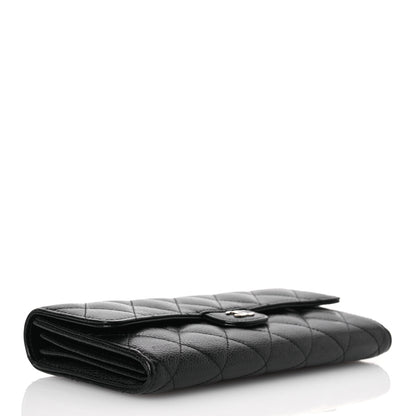 Chanel Caviar Quilted Large Gusset Flap Wallet Black 4 of 13