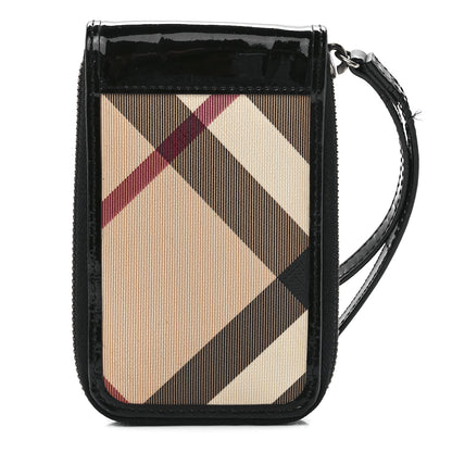 Burberry Haymarket Check Wristlet Pouch Black 1 of 12