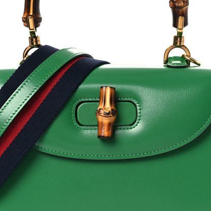 Gucci Boarded Dyana Lux Calfskin Web Small Bamboo 1947 Top Handle Bag Spring Green 8 of 10