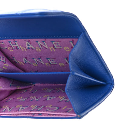 Chanel Lambskin Quilted Flap Card Holder Blue 7 of 12