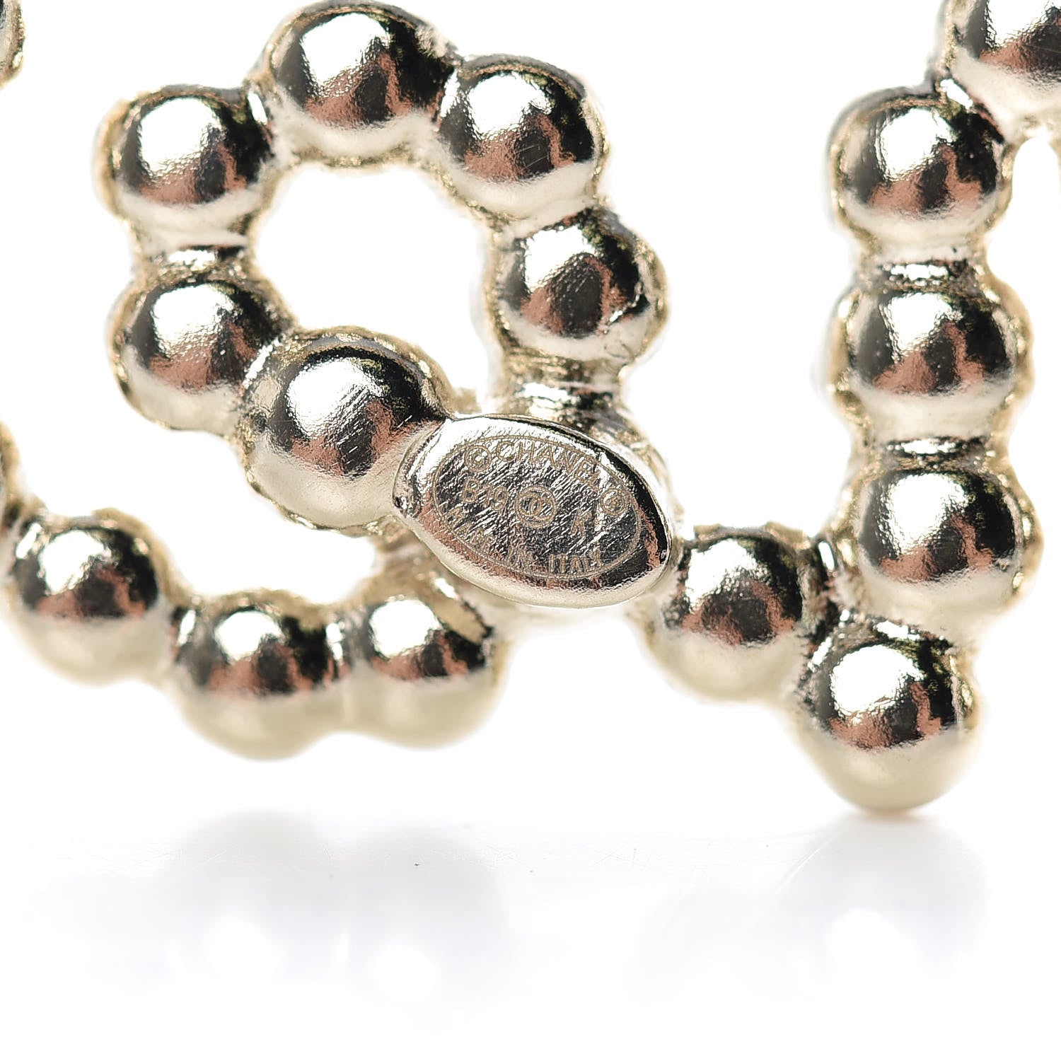 Chanel Metal Glass Swirling Pearls Brooch Pin Gold 4 of 5