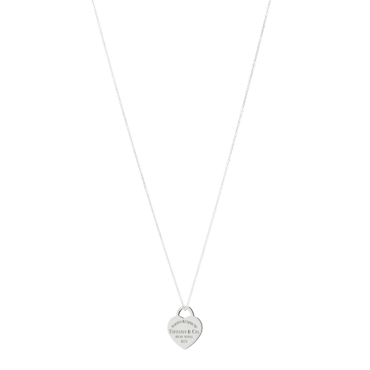 Tiffany Sterling Silver Small Return to Tiffany Heart Pendant Necklace 1 of 4