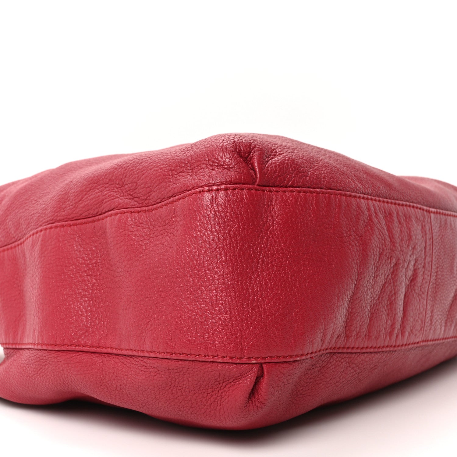 Gucci Pebbled Calfskin Medium G Wave Shoulder Bag Red 19 of 21