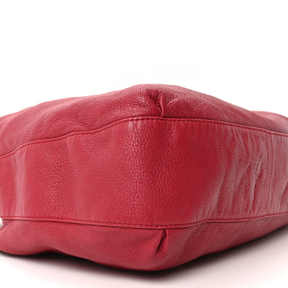 Gucci Pebbled Calfskin Medium G Wave Shoulder Bag Red 19 of 21