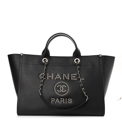 Chanel Caviar Medium Studded Deauville Tote Black 1 of 10