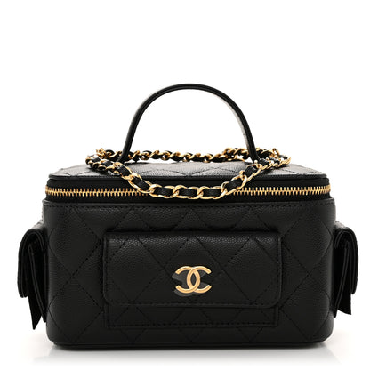Chanel Caviar Quilted Polly Pocket East West Top Vanity With Chain Black 1 of 11