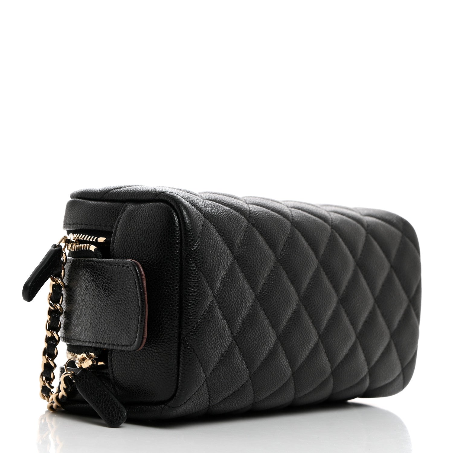 Chanel Caviar Quilted Toiletry Case With Chain Black 4 of 8