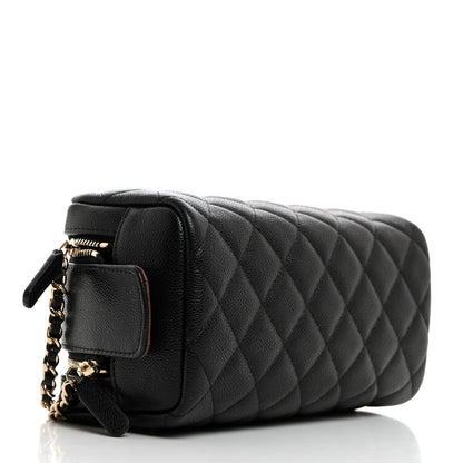 Chanel Caviar Quilted Toiletry Case With Chain Black 4 of 8