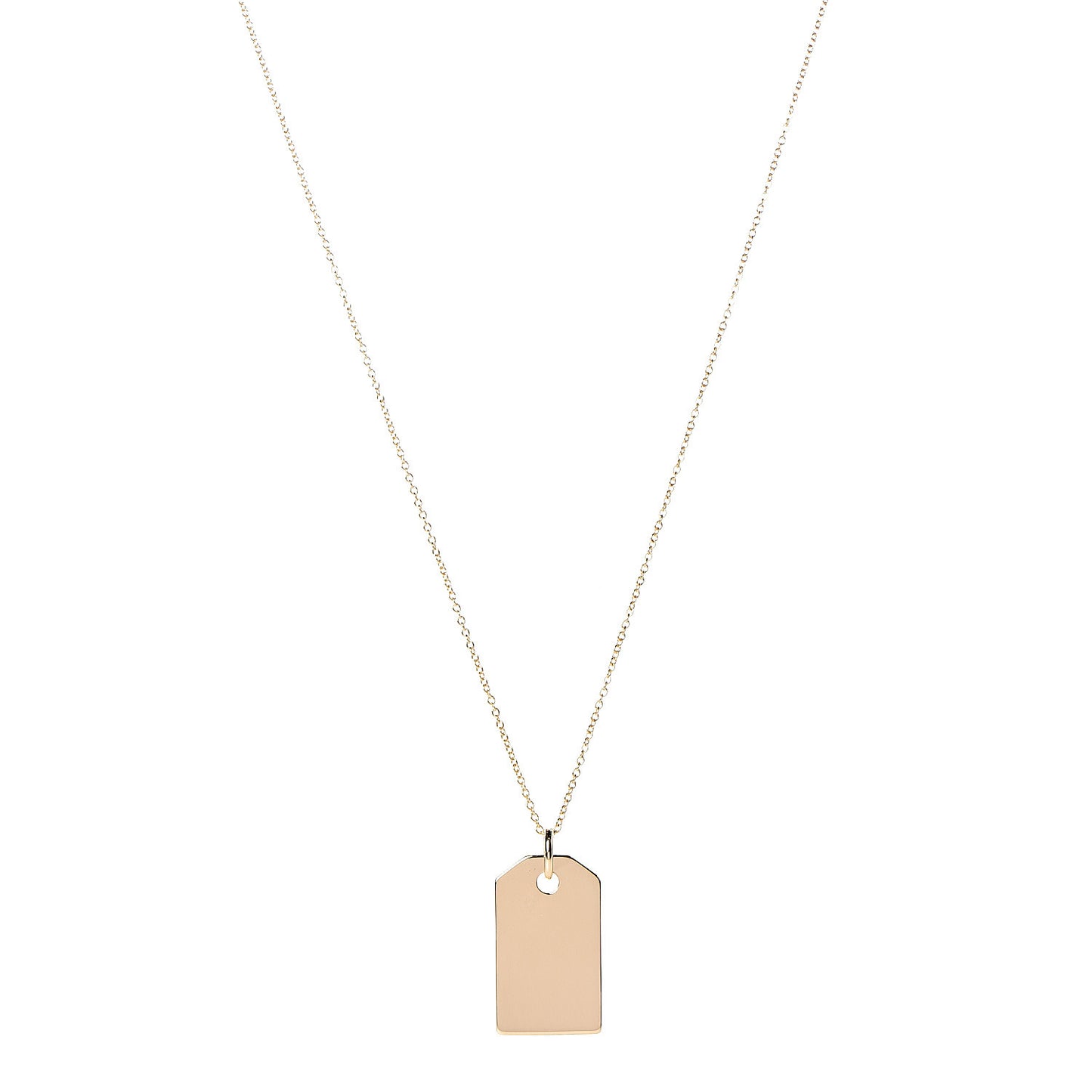 18K Yellow Gold Charms Price Tag Pendant Necklace