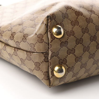 Gucci Crystal Monogram Large Babouska Vertical Shopping Tote Dark Brown 6 of 15