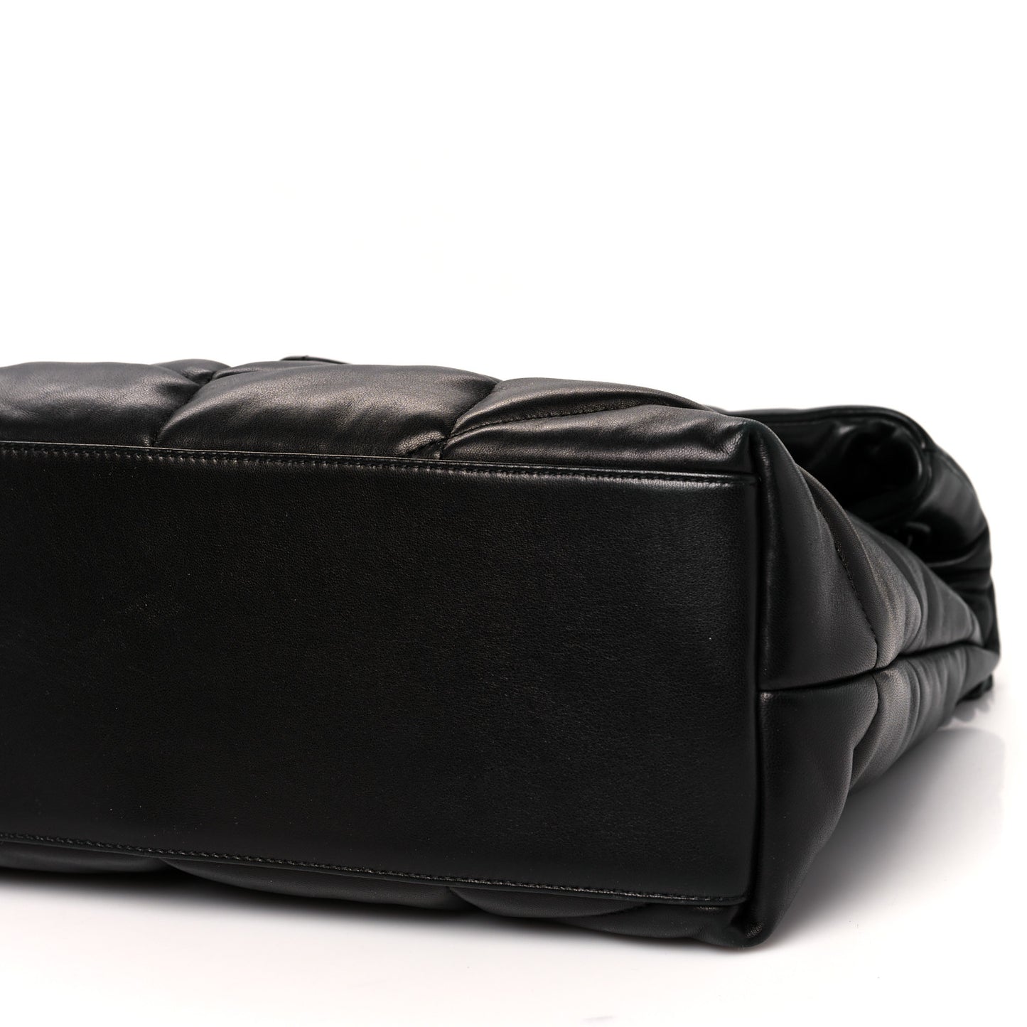 Lambskin Quilted Medium Loulou Puffer Monogram Chain Satchel Black