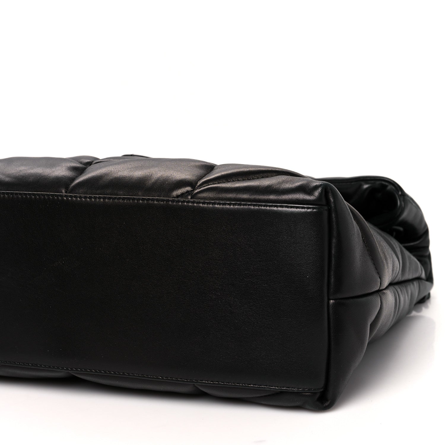 Saint Laurent Lambskin Quilted Medium Loulou Puffer Monogram Chain Satchel Black 9 of 9