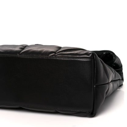 Saint Laurent Lambskin Quilted Medium Loulou Puffer Monogram Chain Satchel Black 9 of 9