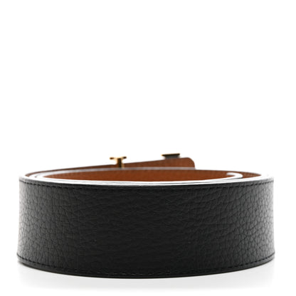 Louis Vuitton Taurillon Calfskin 30mm LV Initiales Reversible Belt 90 36 Black 2 of 6