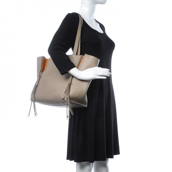 Chloe Smooth Calfskin Medium Milo Shopping Tote Motty Grey 2 of 7