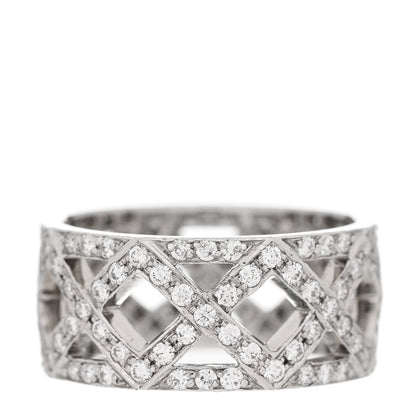 Tiffany Platinum Diamond Braided Wide Band Ring 49 4.75 1 of 4
