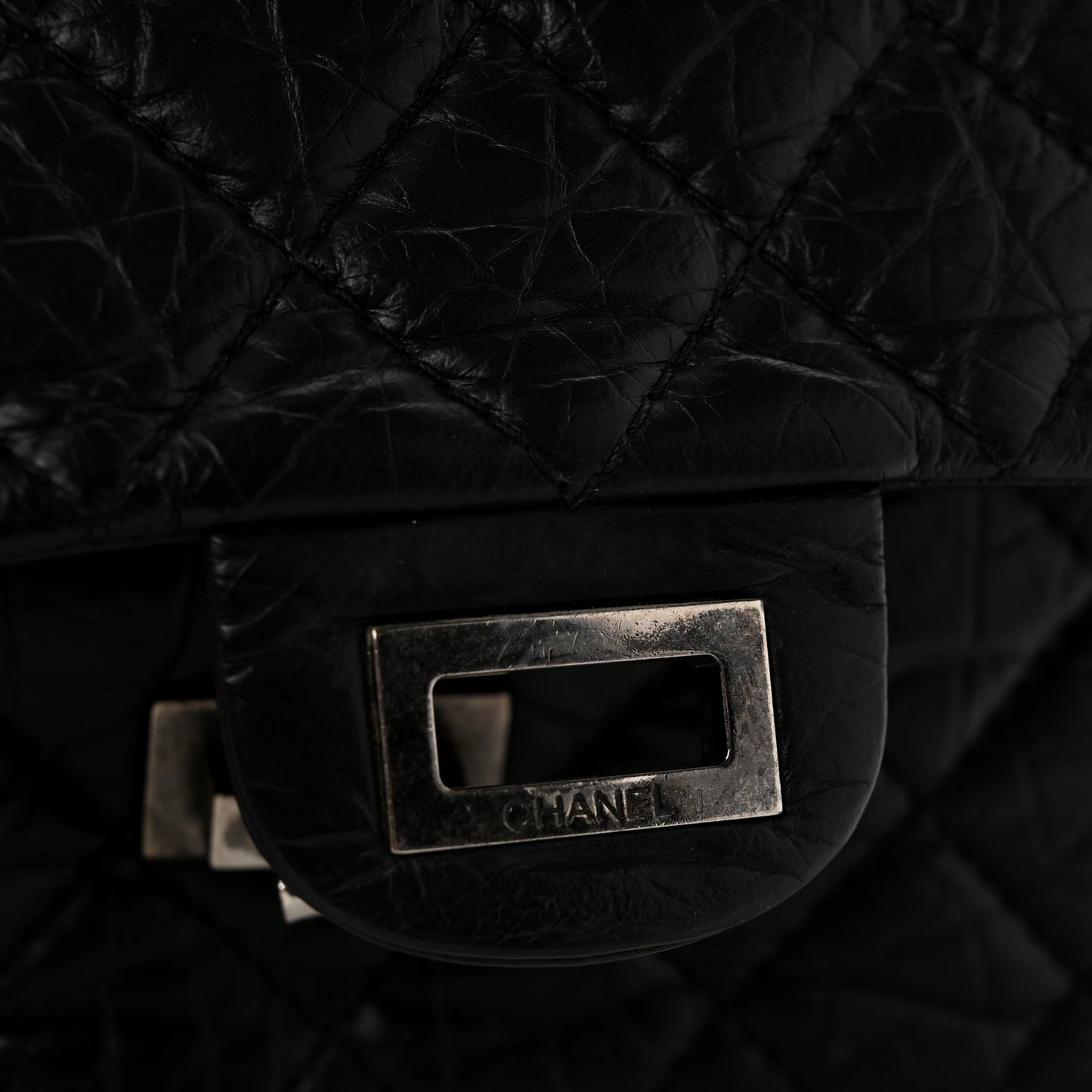 Aged Calfskin Quilted 2.55 Reissue 226 Flap Black