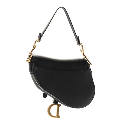 Christian Dior Grained Calfskin Saddle Bag Black 3 of 10