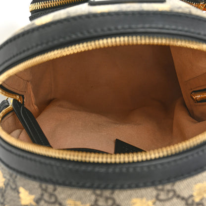 Gucci GG Supreme Monogram Bees Print Small Day Backpack Beige Oro Black 5 of 10