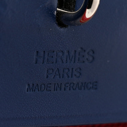 Hermes Military Toile Vache Hunter Herbag Zip 31 PM Rouge Grenat Bleu Saphir 7 of 12