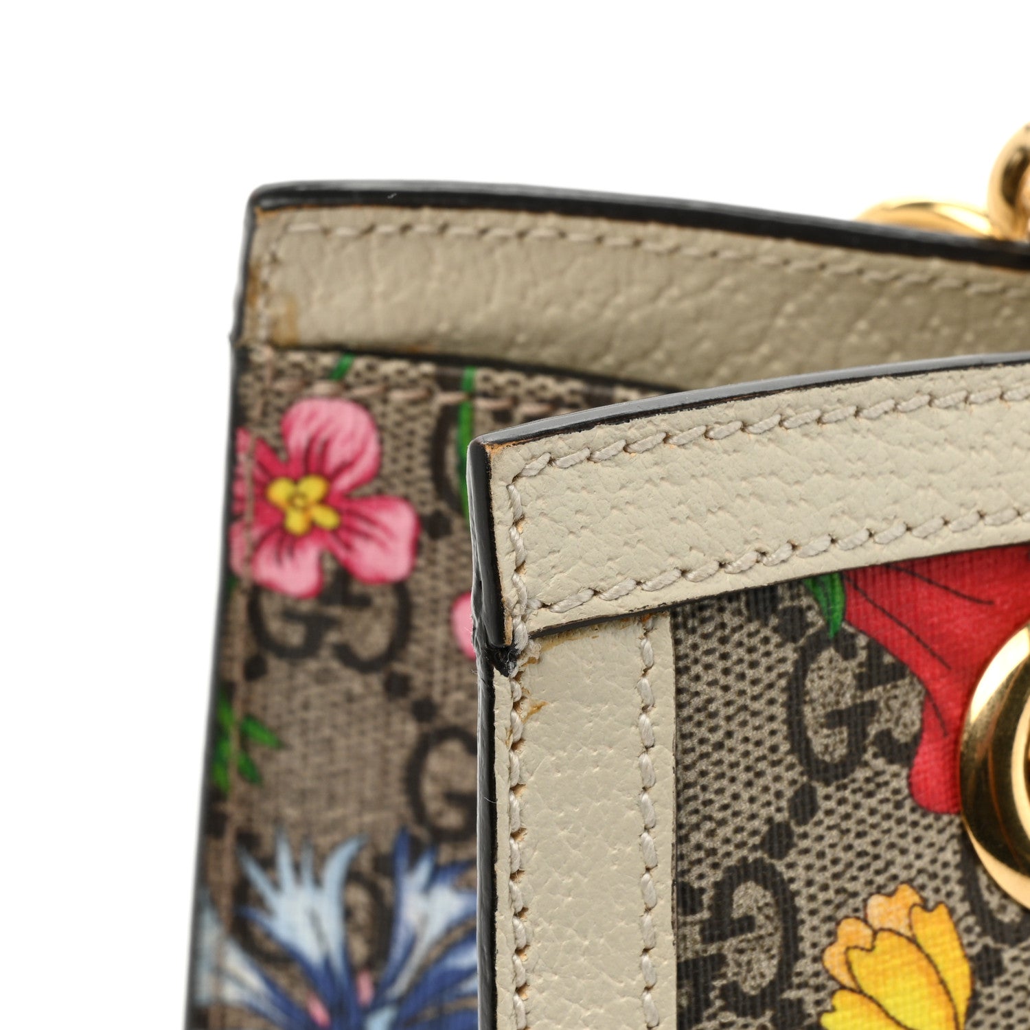 Gucci GG Supreme Monogram Flora Textured Calfskin Small Padlock Tote Beige Ebony Multicolor Mystic White 14 of 17