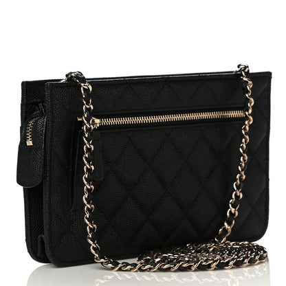 Chanel Caviar Quilted Clutch With Chain Black 2 of 9