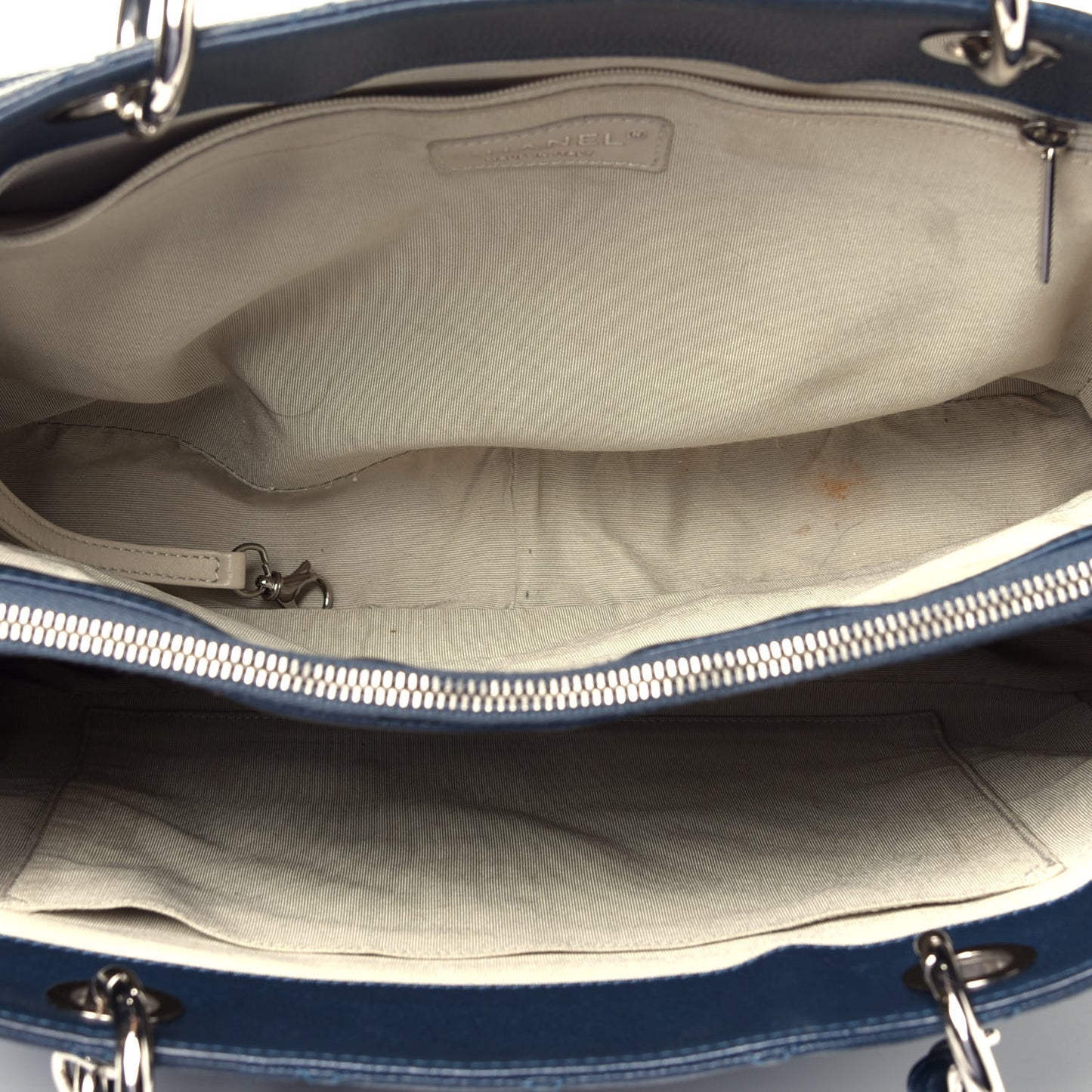Caviar Quilted Grand Shopping Tote GST Dark Blue