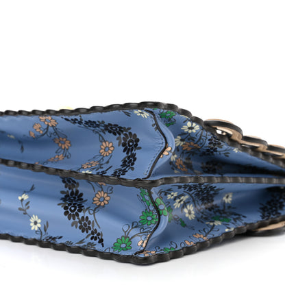 Fendi Vitello Liberty Japanese Blossom Scalloped Studded Grommet Kan I Shoulder Bag Nebula Multicolor 10 of 10