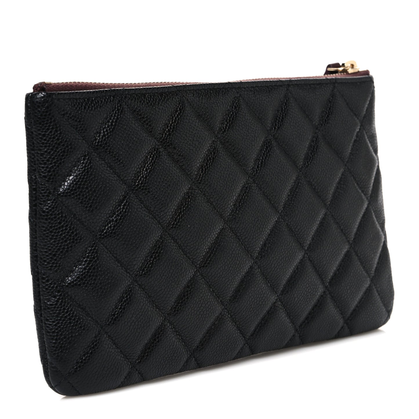 Caviar Quilted Cosmetic Case Black