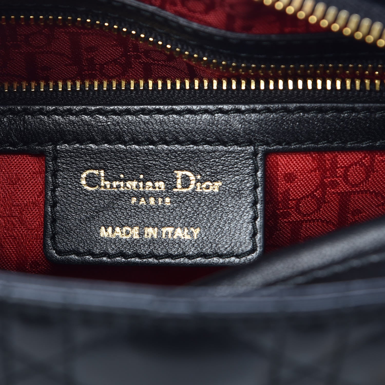 Christian Dior Lambskin Cannage Medium Lady Dior Black 6 of 10